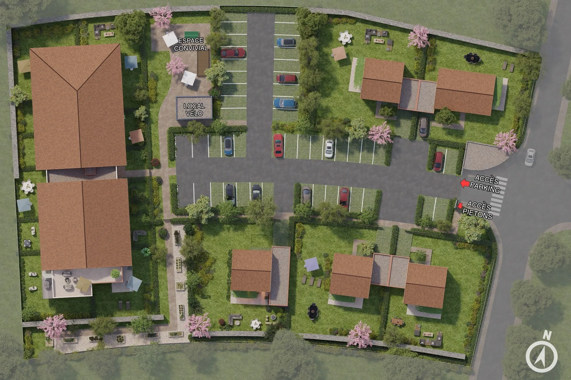 Plan de masse 3D d'un programme immobilier