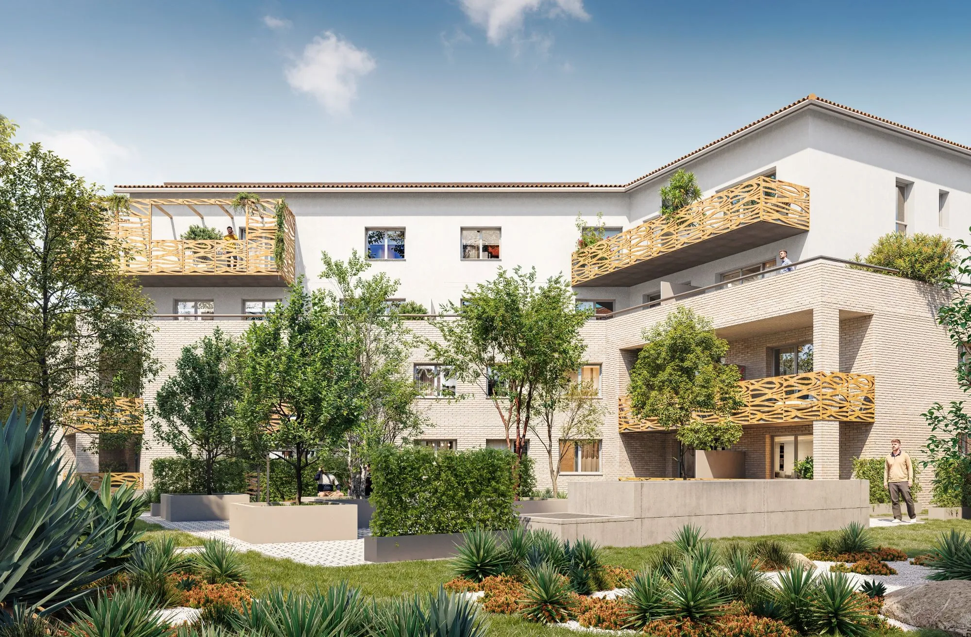 Exterior 3D rendering of a residential real estate development