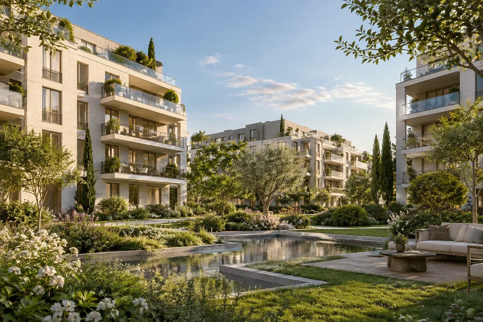 Exemple de couverture pour la plaquette commerciale d’un programme immobilier neuf